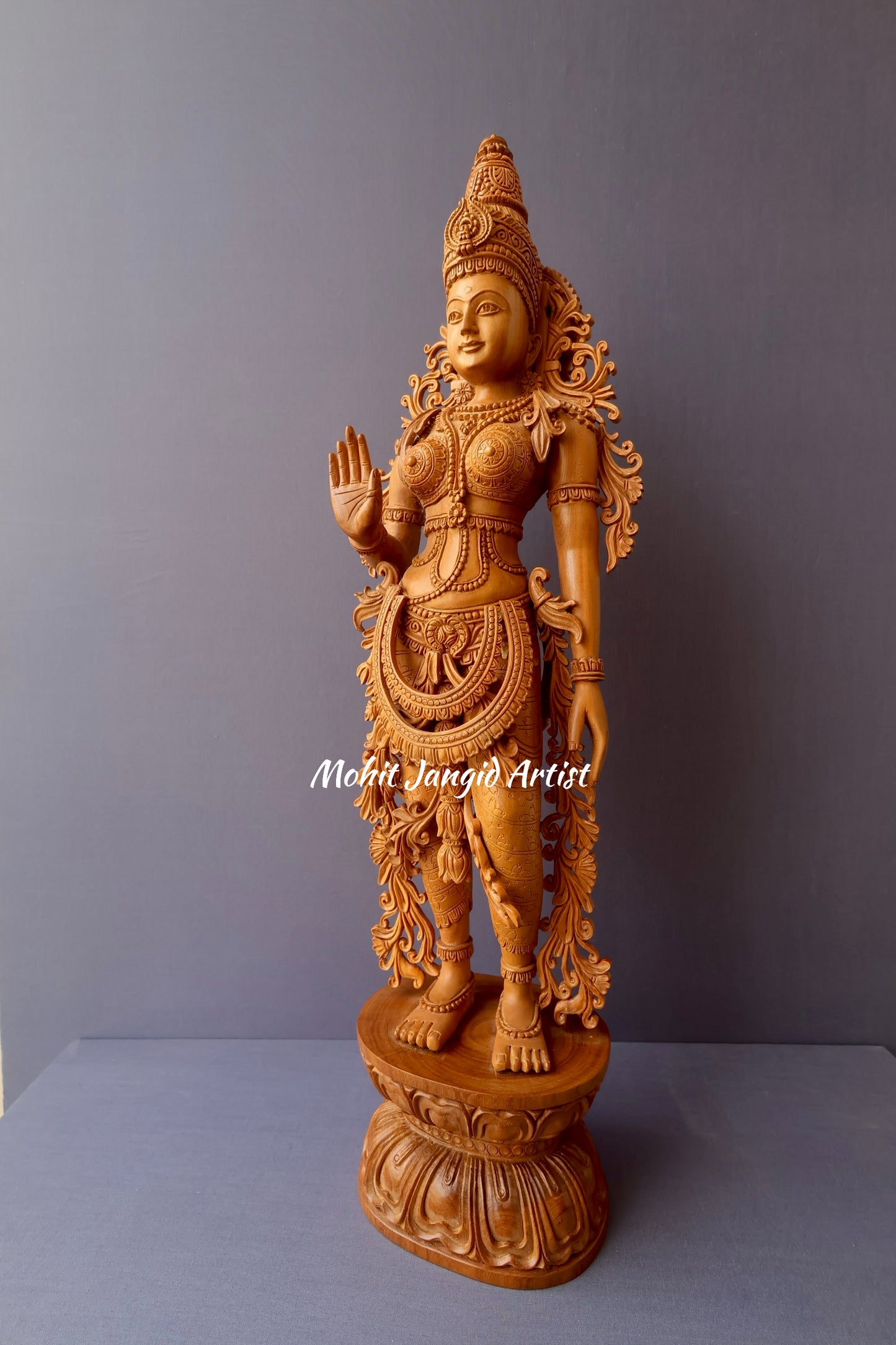 Sandalwood Carved Parwati Statue