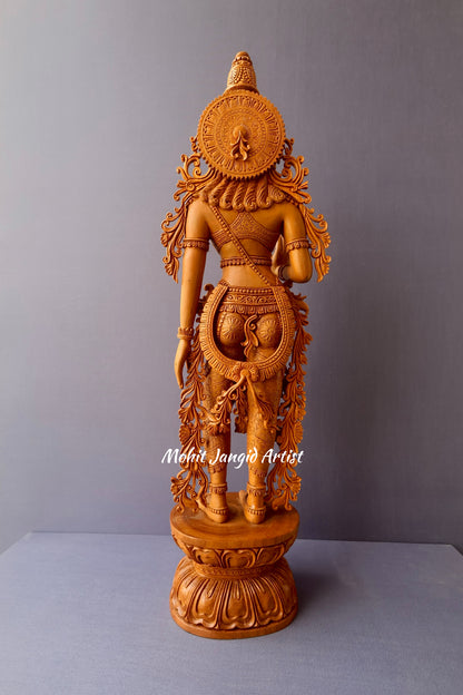 Sandalwood Carved Parwati Statue