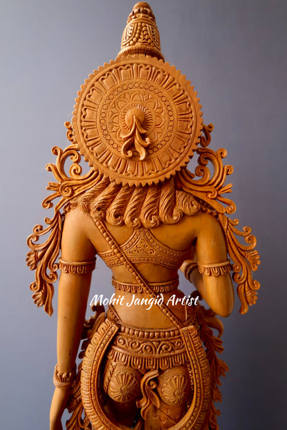 Sandalwood Carved Parwati Statue