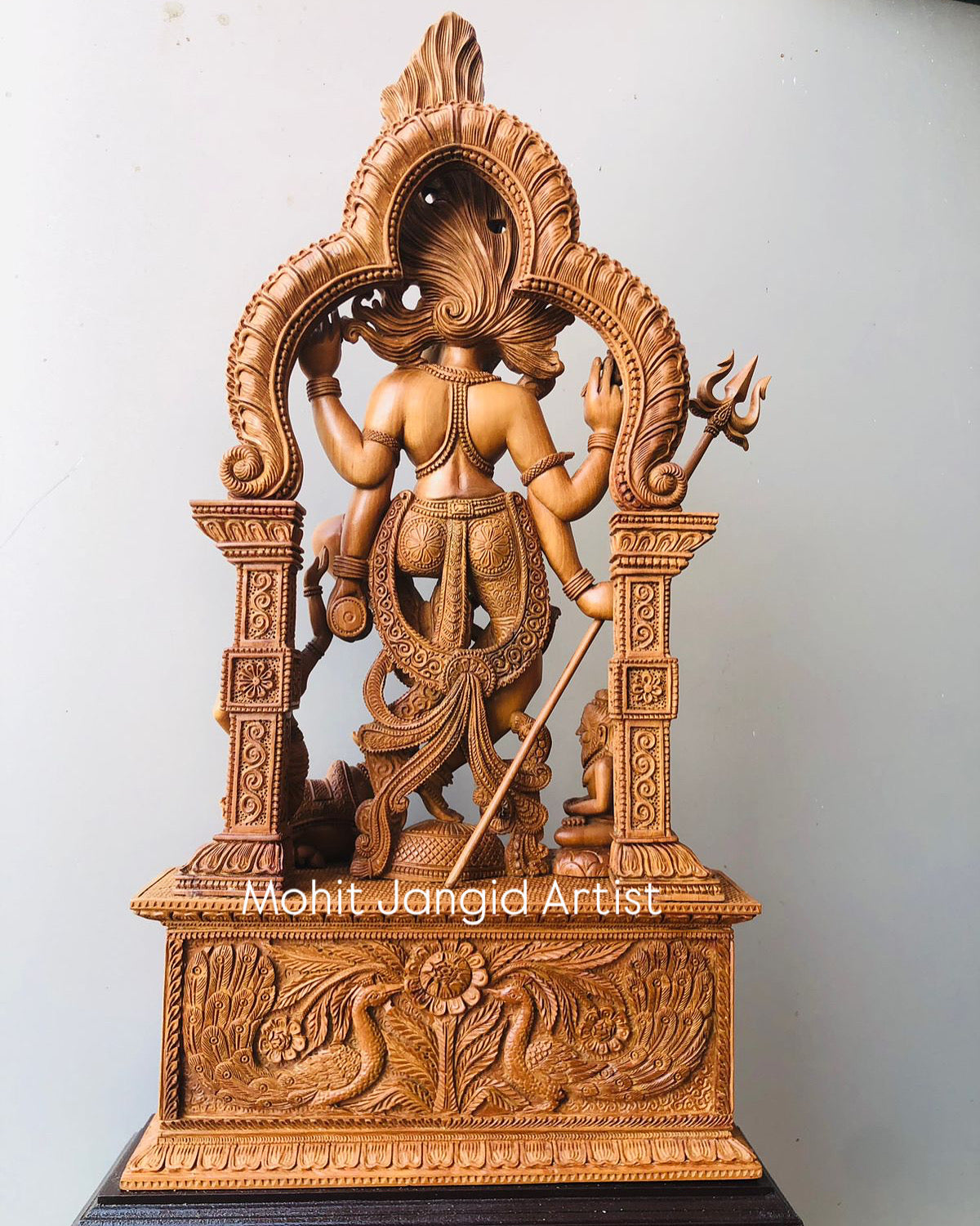 Sandalwood Carved Dancing Shiva Statue