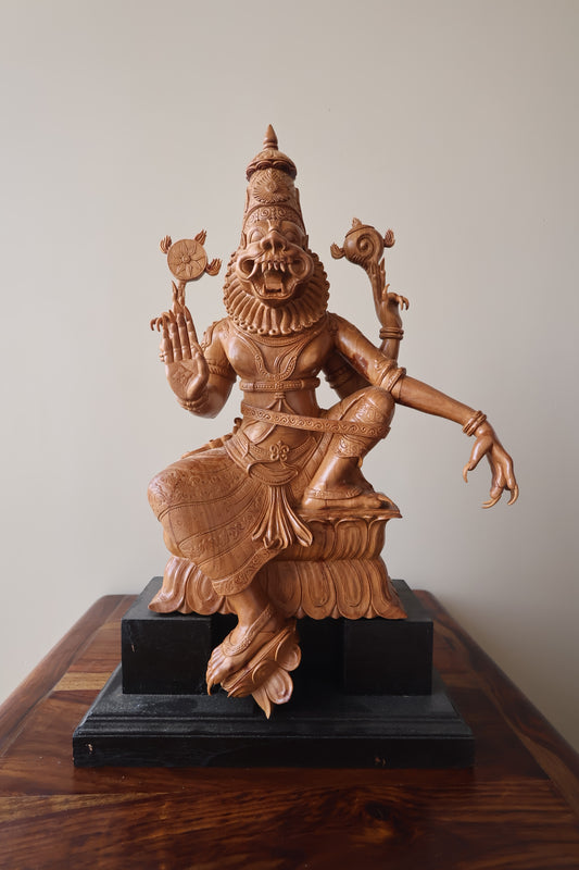 Rare Sandalwood Lord Narasimha Statue