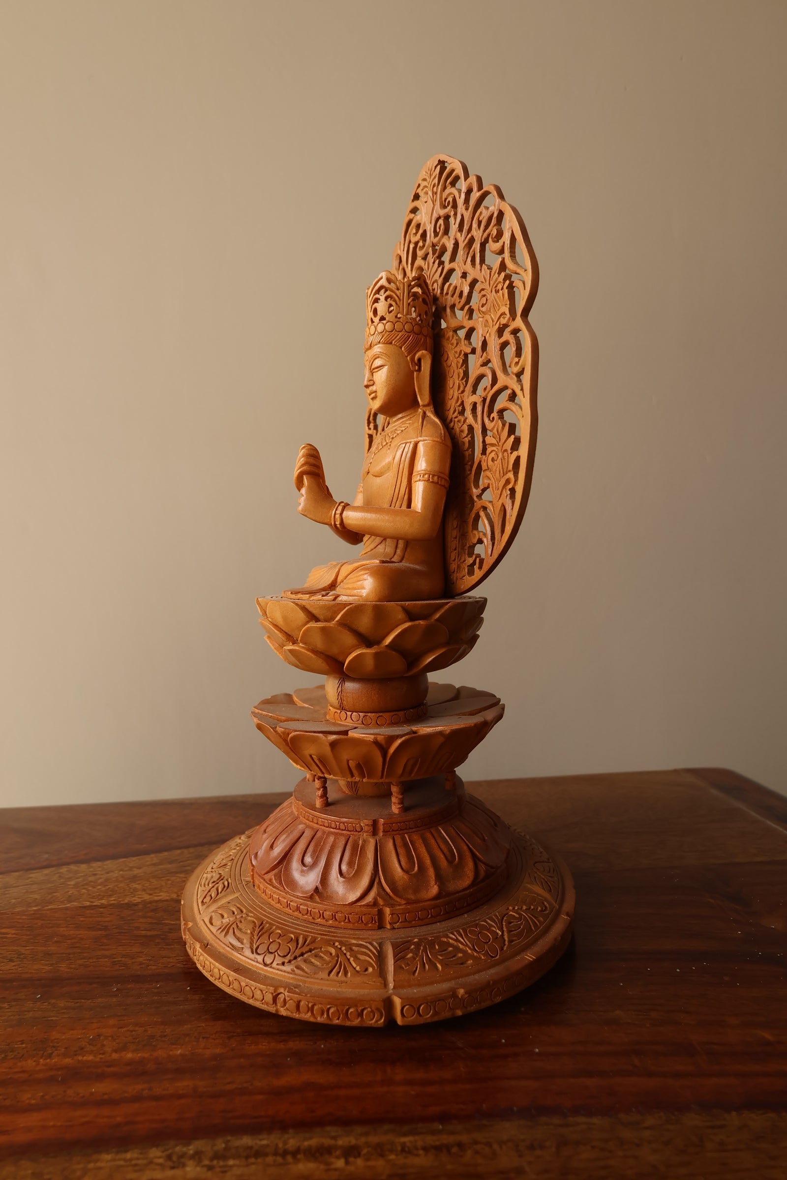 Sandalwood Vairochana Buddha , the Supreme Transcendent Buddha - Malji Arts