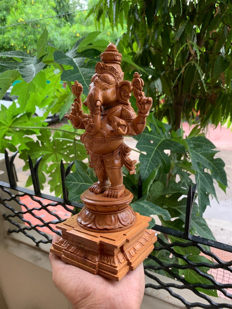 Sandalwood Standing Ganesha Indian Style Statue - Malji Arts