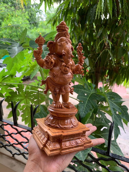 Sandalwood Standing Ganesha Indian Style Statue - Malji Arts