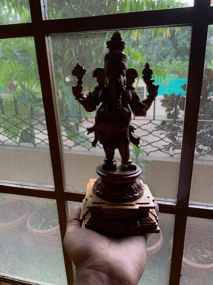 Sandalwood Standing Ganesha Indian Style Statue - Malji Arts